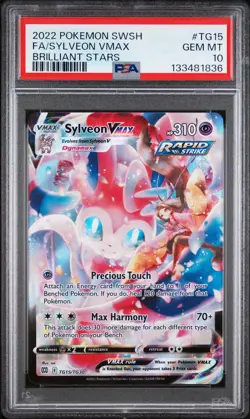 2022 Pokemon Sword And Shield Sylveon Full Art VMax Brilliant Stars PSA 10 - Image 1