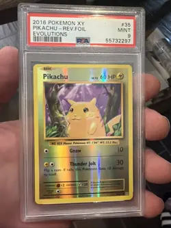 2016 Pokemon XY Evolutions Pikachu Rev Foil PSA 9 - Image 1