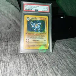 1999 POKEMON BASE SET 1ST EDITION #8 MACHAMP-HOLO PSA 8 - Image 1