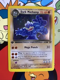 Dark Machamp - 10/82 - Pokemon Team Rocket 1st Edition Holo Rare Card WOTC LP/NM - Image 1