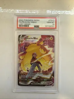 Pokemon TCG Lost Origin Pikachu VMAX Alt Art PSA 10 Gem Mint, TG17/TG30 - Image 1