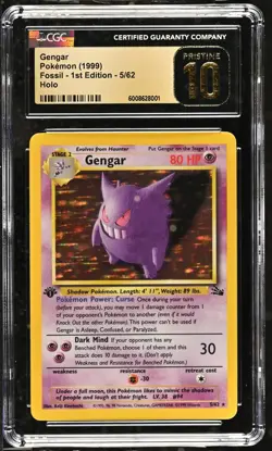 (POP 7) 1999 Pokemon 1st Edition Gengar 5/62 (CGC 10 Pristine) - Image 1