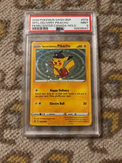 Pokemon Special Delivery Pikachu Hol 2020 Pokemon Center Canada Promo #074 PSA 9 - Image 1