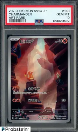 2023 Pokemon TCG Japanese SV2a #168 Charmander Art Rare PSA 10 GEM MINT - Image 1