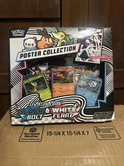 Pokemon TCG SV10.5 Black Bolt & White Flare Unova Poster Collection Box Sealed - Image 1