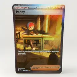 Pokemon TCG Penny Paldean Fates Trainer Holo Card 252/091 Shiny Ultra Rare NM - Image 1