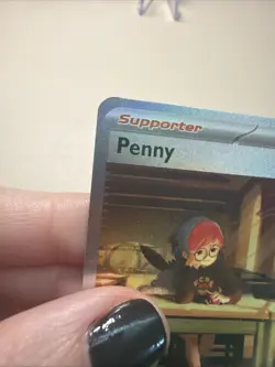 Pokemon TCG Penny Paldean Fates Trainer Holo Card 252/091 Shiny Ultra Rare NM - Image 3