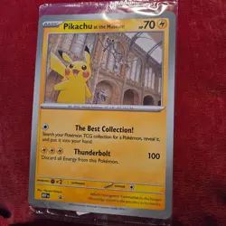Pikachu At The Museum, Pokemon X Natural History Museum Jumbo Promo Pokemon Card - Image 1