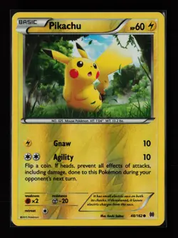 Pikachu 48/162 Common Reverse Holo XY - BREAKthrough Pokemon Card - Image 1