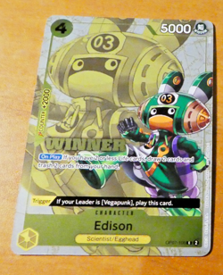 ONE PIECE ENGLISH CARD RARE WINNER GAME CARTE HOLO EDISON OP07-100 EN NM - Image 1