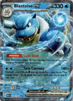 Blastoise ex - 009/165 - Pokemon 151 Ultra Rare Card NM - Image 1