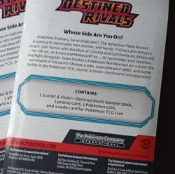 Pokemon Scarlet & Violet Destined Rivals Zarude Promo Booster Pack English - Image 3