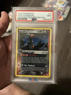 Pokemon TCG Holo Dark Houndoom 37/109 Team Rocket Returns PSA 9 Mint! - Image 1