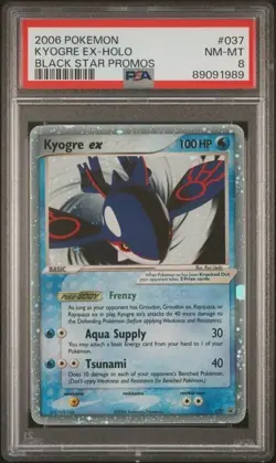 2006 POKEMON BLACK STAR PROMOS #037 KYOGRE EX-HOLO BLACK STAR PROMOS PSA 8 NM-MT - Image 1