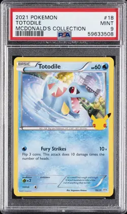 2021 POKEMON MCDONALD'S COLLECTION #18 TOTODILE PSA 9 - Image 1