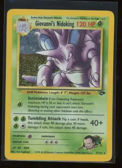 2000 Pokemon Gym Challenge Giovanni's Nidoking Rare Holo #7/132 - Image 1