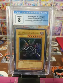 2003 Yu-Gi-Oh Red Eyes B. Dragon 1st Edition Portuguese CGC 8 - Image 1