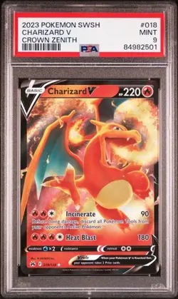 Pokemon TCG Charizard V 018/159 Crown Zenith Holo PSA 9 Mint - Image 1