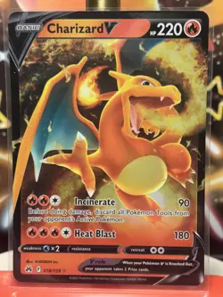 Pokemon TCG Charizard V 018/159 SWSH Crown Zenith Holo Full Art NM/M - Image 1
