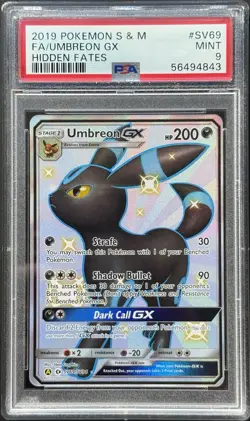 Shiny Umbreon GX Full Art - SV69/SV94 - Hidden Fates Pokemon Card - PSA 9 - Image 1
