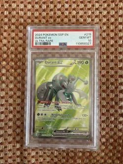 2024 Pokemon Surging Sparks Durant EX #215 Ultra Rare PSA 10 Card GEM MINT - Image 1