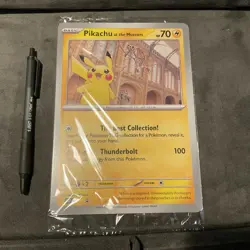 Pikachu at the Museum TCG Jumbo Promo Card (Pokemon X Natural History Museum) - Image 1