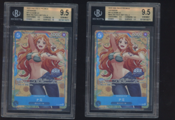 LOT OF (2) 2025 One Piece Japanese Mini-Tin Pack Set Vol.2 #112 Nami BGS 9.5 - Image 1