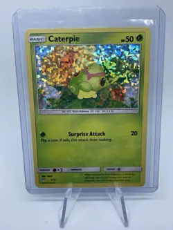 Pokemon Caterpie Confetti Holo 1/12 [MCDONALDS 2019] Small Crease See 3rd Pic - Image 1