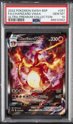 2022 POKEMON SWSH BLACK STAR PROMO #261 FULL ART/CHARIZARD VMAX PSA 10 - Image 1