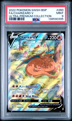 Pokemon Charizard V SWSH260 SWSH: Sword & Shield Promo Full Art Holo PSA 9 - Image 1