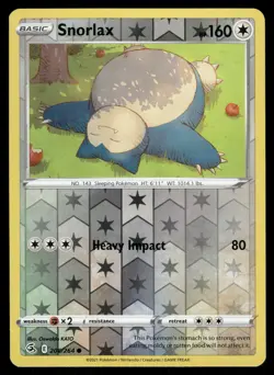 Snorlax Reverse Holo 206/264 SWSH08: Fusion Strike Pokemon - Image 1