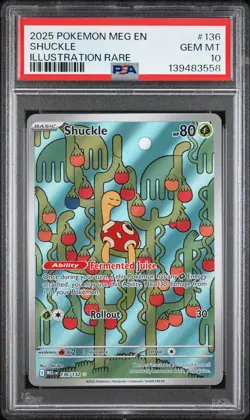 2025 POKEMON MEG EN-MEGA EVOLUTION ILLUSTRATION RARE #136 SHUCKLE PSA 10 - Image 1