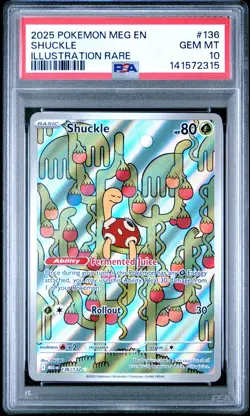 2025 POKEMON MEG EN-MEGA EVOLUTION ILLUSTRATION RARE #136 SHUCKLE PSA 10 - Image 1