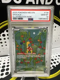 2025 POKEMON MEG EN-MEGA EVOLUTION ILLUSTRATION RARE #136 SHUCKLE PSA 10 - Image 1