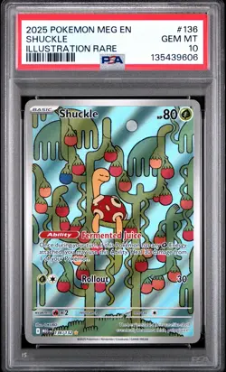 2025 POKEMON MEG EN-MEGA EVOLUTION ILLUSTRATION RARE #136 SHUCKLE PSA 10 - Image 1