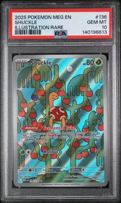 2025 Pokemon Meg En-Mega Evolution #136 Shuckle Illustration Rare PSA 10 - Image 1