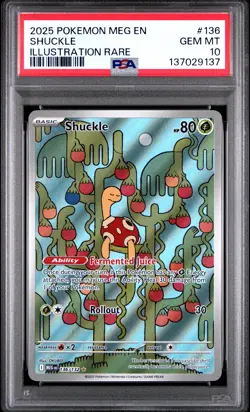 2025 POKEMON MEG EN-MEGA EVOLUTION ILLUSTRATION RARE #136 SHUCKLE PSA 10 - Image 1