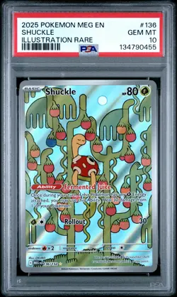 2025 POKEMON MEG EN-MEGA EVOLUTION ILLUSTRATION RARE #136 SHUCKLE PSA 10 - Image 1