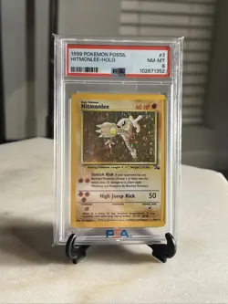 1999 Pokemon Hitmonlee Holo PSA 8 Fossil 7/62 - Image 1