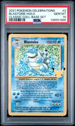 2021 POKEMON CELEBRATIONS CLASSIC COLLECTION #2 BLASTOISE-HOLO PSA 10 - Image 1