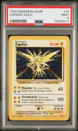 Zapdos - Holo - PSA 9 - Base Set - 1999 - #16/102 - Pokemon - Vintage - Image 1