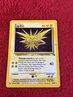 Zapdos 15/62 Fossil Holo Wotc Pokemon Card 1999 Played - Image 5
