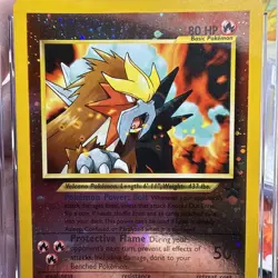 CGC 10 GEM MINT Entei 2001 Black Star Promos 34 Reverse Holo Swirl Pokemon Card - Image 5