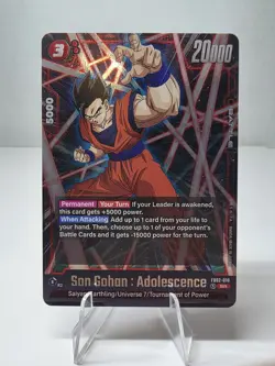 Son Gohan : Adolescence FB02-018 SR Dragon Ball Blazing Aura Foil Card - NM - Image 1