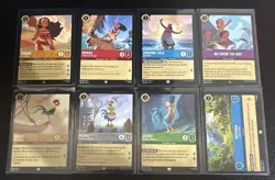Disney Lorcana Moana Theme 8 Card Lot Moana/Gramma Tala/Heihei/Motunui - Image 1