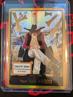 One Piece DON!! Card Dracule Mihawk - Gold The Azure Sea's Seven Foil - English - Image 1