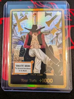 One Piece DON!! Card Dracule Mihawk - Gold The Azure Sea's Seven Foil - English - Image 3