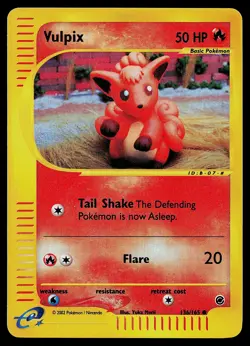 Pokemon Card - Vulpix Expedition 136/165 Common Reverse Holo - Image 1