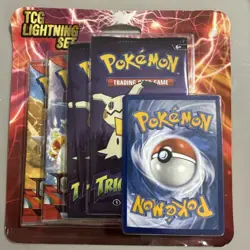 Konami Pokemon TCG Lightning Set Booster 3 Packs 1 Bonus Card Coin - 307386 97712544540 - Image 1