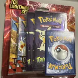 Konami Pokemon TCG Lightning Set Booster 3 Packs 1 Bonus Card Coin - 307386 97712544540 - Image 2